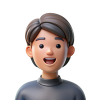 3d character people close up portrait, smiling nice, 3d Avartar or icon, png