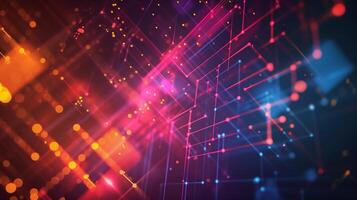 Futuristic Digital Grid Modern Technology Background Generative AI photo
