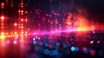 Red Light Futuristic Grid Modern Technology Background Generative AI photo