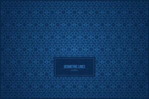 geometric lines pattern with arabic style shape and dark blue background vector