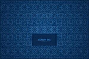 geometric lines pattern with arabic style shape and dark blue background vector