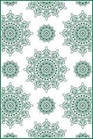 hermosa mandala forma con único verde dominante color vector