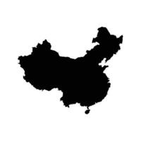 Silhouette map of China free vector
