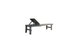 Black and white bench with piano, surrounded by chairs and other furniture png