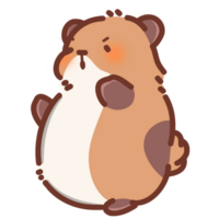 Cute doodle hamster cartoon png