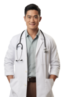 AI generated Portrait of young doctor man happy smiling png