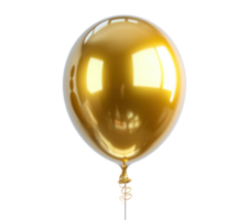 AI generated a gold balloon isolated png