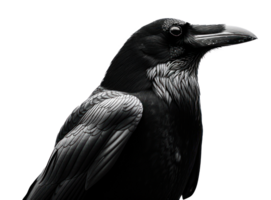 AI generated a black crow in silhouette isolated png