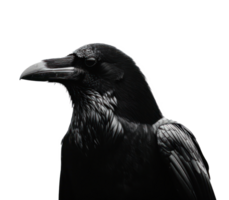 AI generated a black crow in silhouette isolated png