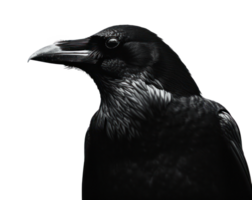 AI generated a black crow in silhouette isolated png