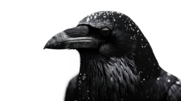 AI generated a black crow in silhouette isolated png