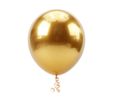 AI generated a gold balloon isolated png