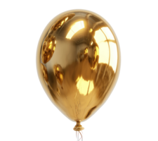 AI generated a gold balloon isolated png