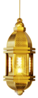 islámico oro linterna decoración png
