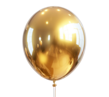 AI generated a gold balloon isolated png