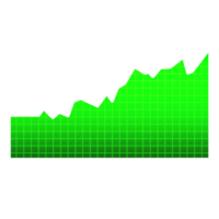 geïsoleerd groen groei diagram met transparant achtergrond. voorraad markt groeit groen diagram PNG