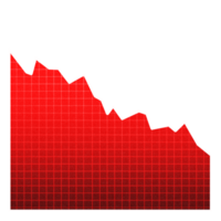 rouge Aller vers le bas Stock icône sur transparent Contexte. financier marché crash graphique png. graphique graphique tendance baissière symbole. graphique Aller vers le bas signe. png