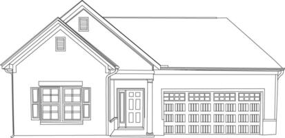 One line drawing house vector