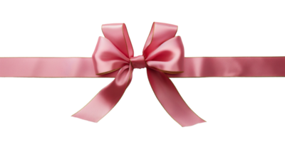 AI generated A ribbon and bow for Christmas and birthday present isolated against a transparent background. PNG