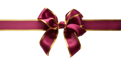 AI generated A ribbon and bow for Christmas and birthday present isolated against a transparent background. PNG