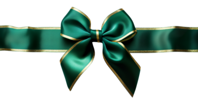 AI generated A ribbon and bow for Christmas and birthday present isolated against a transparent background. PNG