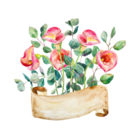 calla gigli acquerello. mano disegnato calla fiori e eucalipto rami isolato su un' bianca sfondo. design elemento per carte, confezione, copertine, inviti, etichette. png