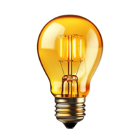 AI generated Illuminated light bulb isolated on transparent background png