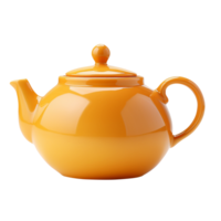 AI generated Orange color tea pot isolated on transparent background png