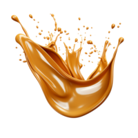 AI generated Caramel splash isolated on transparent background png