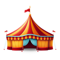 ai genererad cirkus tält, karneval tält isolerat på transparent bakgrund png