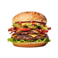 AI generated Hamburger isolated on transparent background png