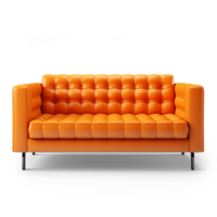 ai generado un naranja sofá aislado en transparente antecedentes png