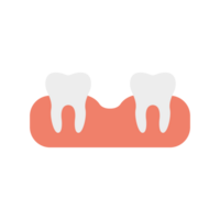 disparu dent plat icône, dentaire et médecine, ample dent graphique, une coloré solide modèle png