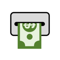 kontanter uttag ikon. översikt stil ikon design isolerat. png