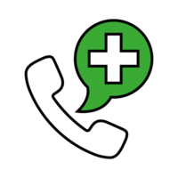 Emergency call filled outline icon, medicine and healthcare, medical support sign graphics, a colorful line pattern png