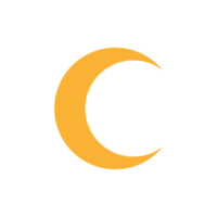 Crescent icon, flag flat symbol isolated. Moon png