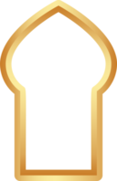 Ramadan d'oro telaio forma. porta e finestra arco con islamico design. musulmano orientale cancello. indiano Vintage ▾ arco con tradizionale ornamento. architettura elemento e etichetta. png