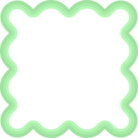 Y2k squiggle frame. Zigzag wavy border for story. Rectangle serrated retro groovy shape. Cute funky geometric posters for modern design. Vector aesthetic elements. png