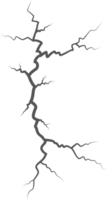 Risse auf Wand, Erde oder Stein. Kratzer Linien auf Oberflächen. Blitz und Gewitter Illustrationen. Spalt auf Boden und Eis. Grafik Explosionen Texturen mit Löcher. png