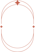 estético marco forma. contorno mínimo gráfico elemento con estrellas. resumen boho arco con destellos de moda geométrico modelo para póster y historia. png