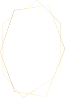 golden geometrisch rahmen. Hochzeit dünn Linie Grenze. einfach modern Rechteck abstrakt Form. Luxus vereiteln Design zum Einladung und Speisekarte. png