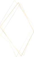 gyllene geometrisk ram. bröllop tunn linje gräns. enkel modern rektangel abstrakt form. lyx folie design för inbjudan och meny. png
