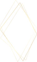 golden geometrisch rahmen. Hochzeit dünn Linie Grenze. einfach modern Rechteck abstrakt Form. Luxus vereiteln Design zum Einladung und Speisekarte. png