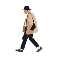AI generated Stylish Man Walking , Transparent Background, Loose and Fluid Style png