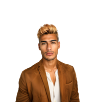 AI generated Portrait of Multi Racial Male Model in Business Casual Outfit, Isolated on Transparent Background png