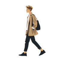 AI generated Stylish woman Man Walking  Transparent Background, Loose and Fluid Style png