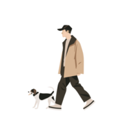 AI generated Stylish Man Walking , Transparent Background, Loose and Fluid Style png