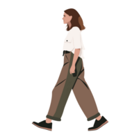 ai generado elegante rubio mujer caminando , transparente fondo, suelto y fluido estilo png