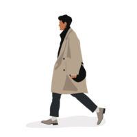 ai gerado à moda homem caminhando , transparente fundo, solto e fluido estilo png