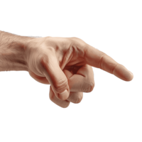 AI generated Hand pointing with index finger, isolated on transparent background. png